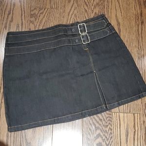 Dark jean mini skirt